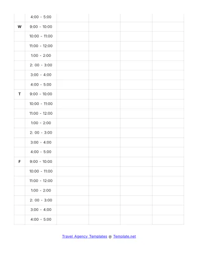 Free Travel Agency Weekly Schedule Template to Edit Online