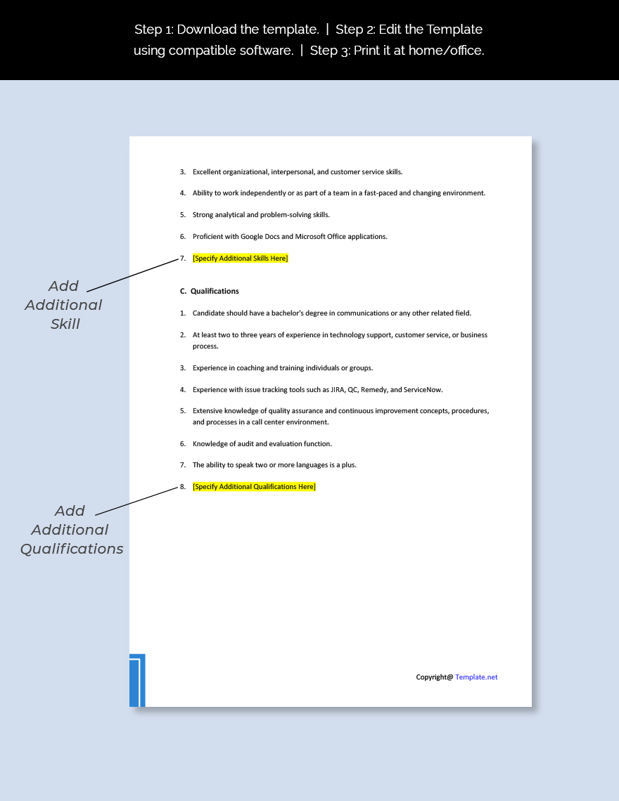 Call Center Manager Job Description Template Google Docs Word Apple 