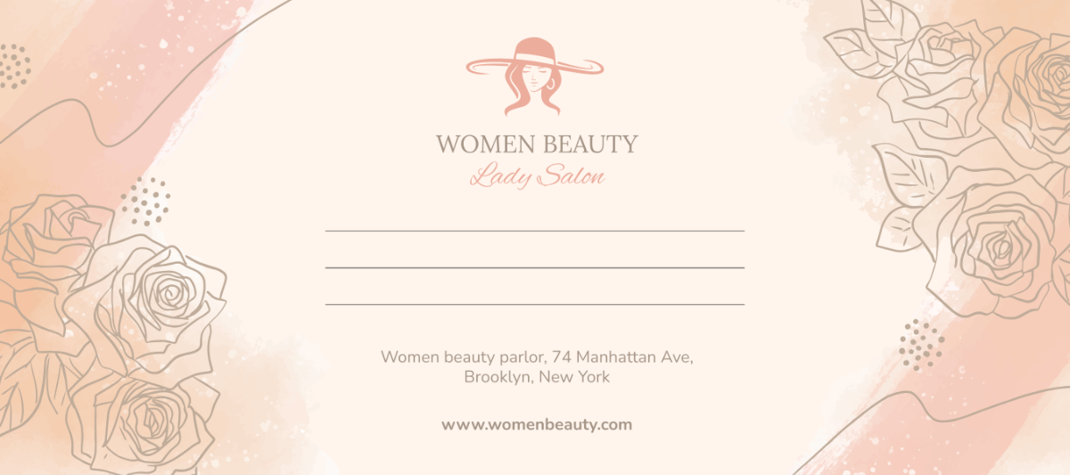 Beauty Parlor Envelope Template