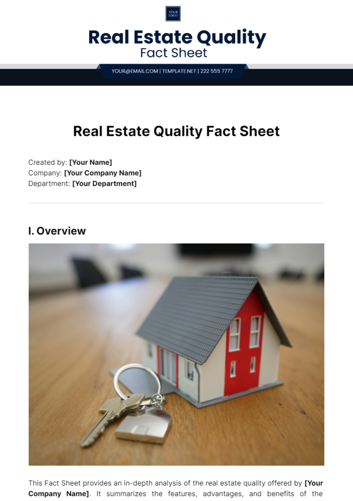 Real Estate Quality Fact Sheet Template - Edit Online & Download