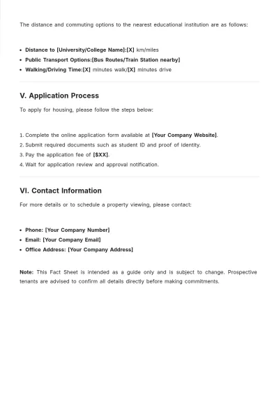 Free Property Fact Sheet For Students Template to Edit Online