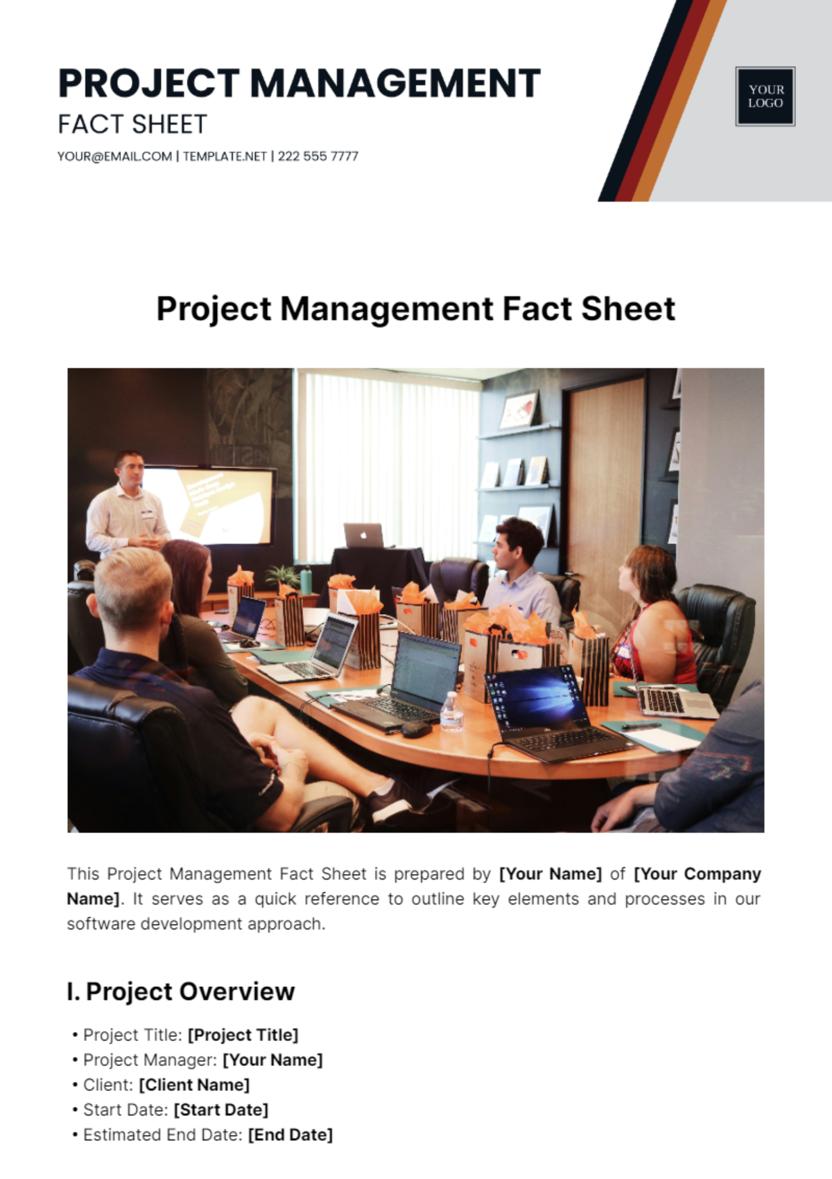 Project Management Fact Sheet Template