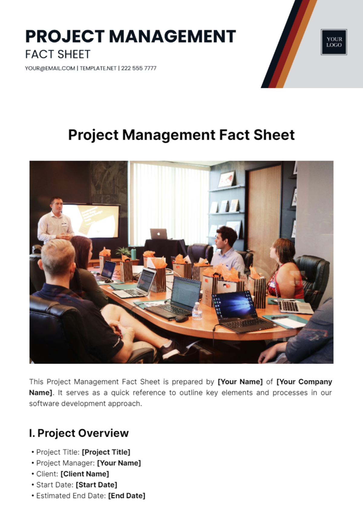 Project Management Fact Sheet Template - Edit Online & Download