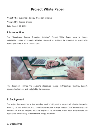 Free Project White Paper Template to Edit Online