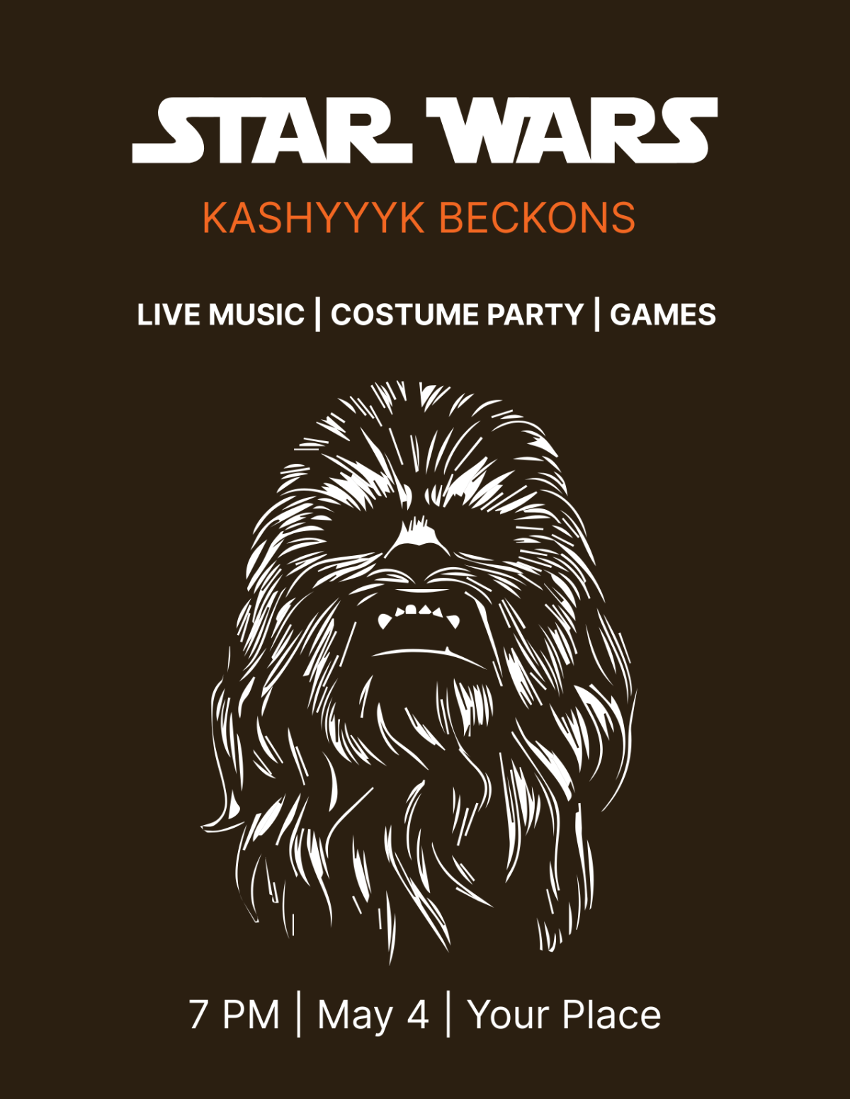 Star Wars Wookiee Flyer Template