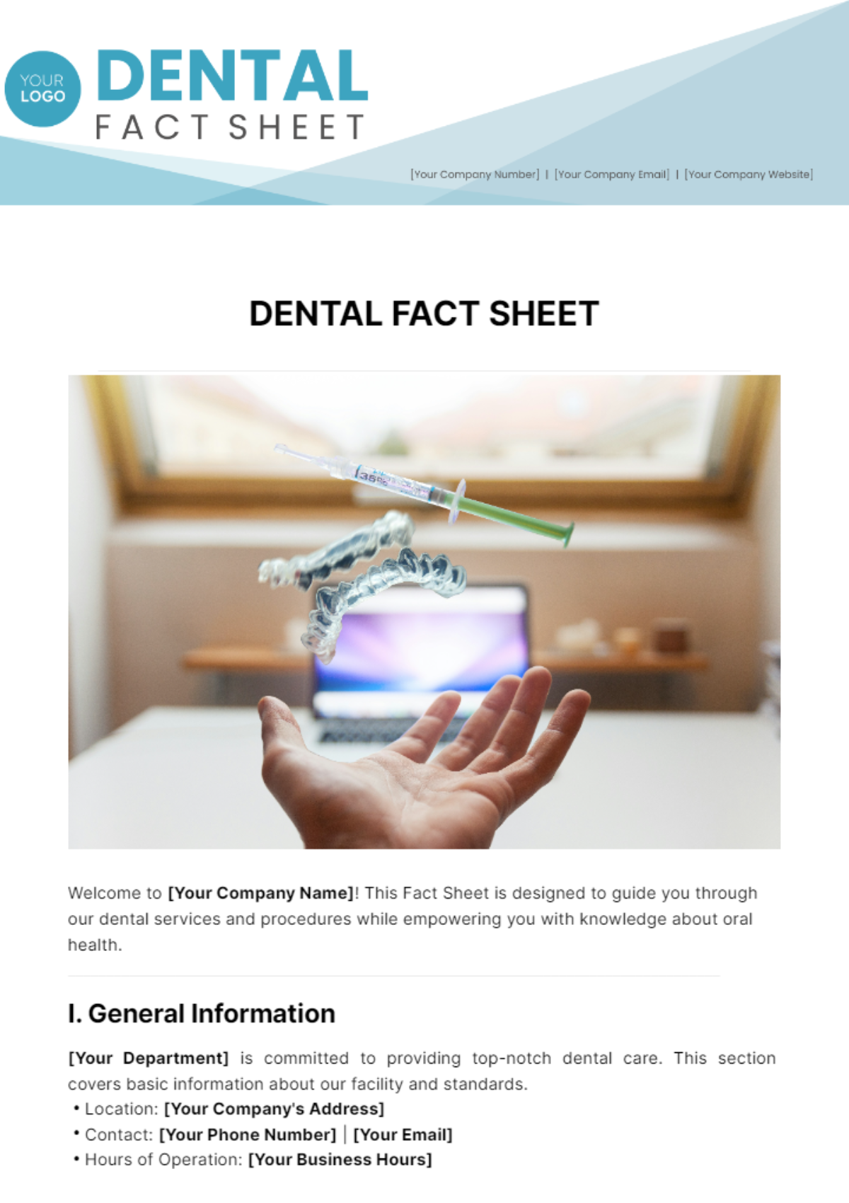 Dental Fact Sheet Template