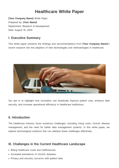 Free Healthcare White Paper Template to Edit Online