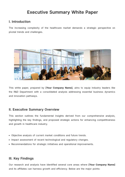Free Executive Summary White Paper Template to Edit Online
