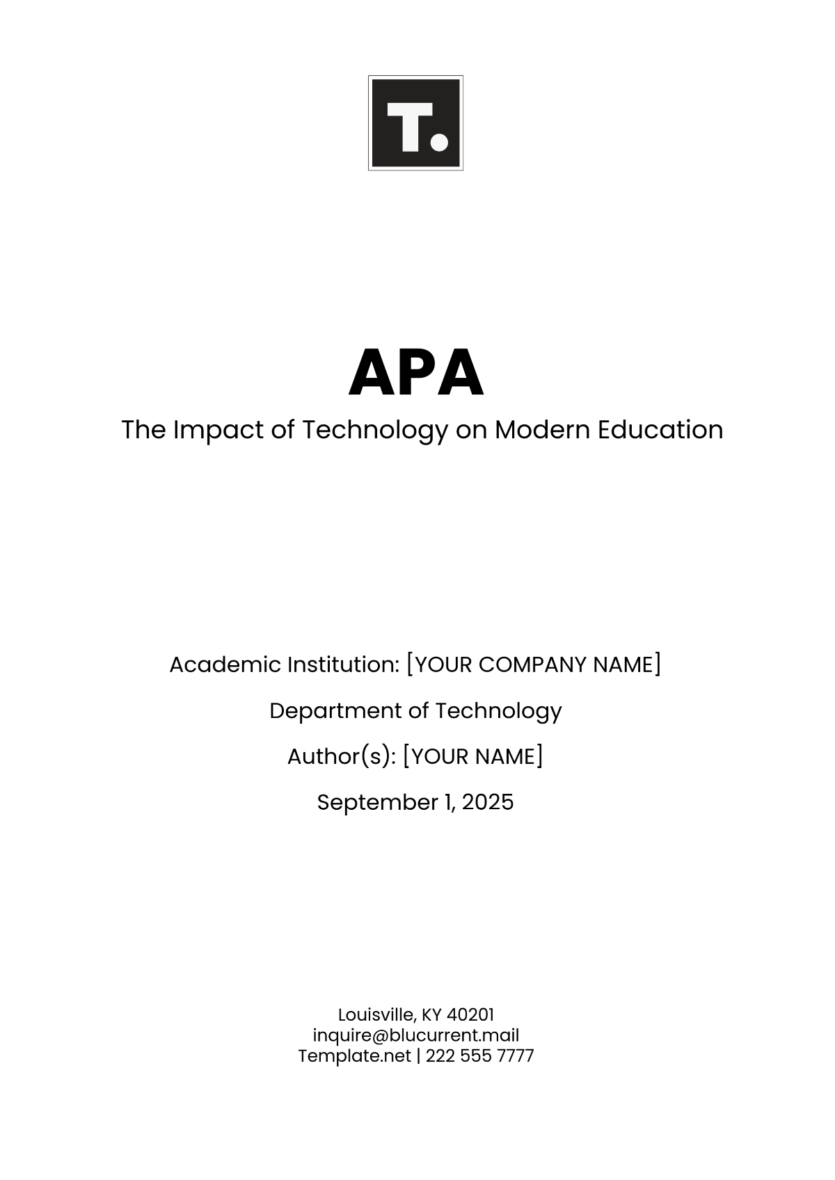 Free APA Style White Paper Template