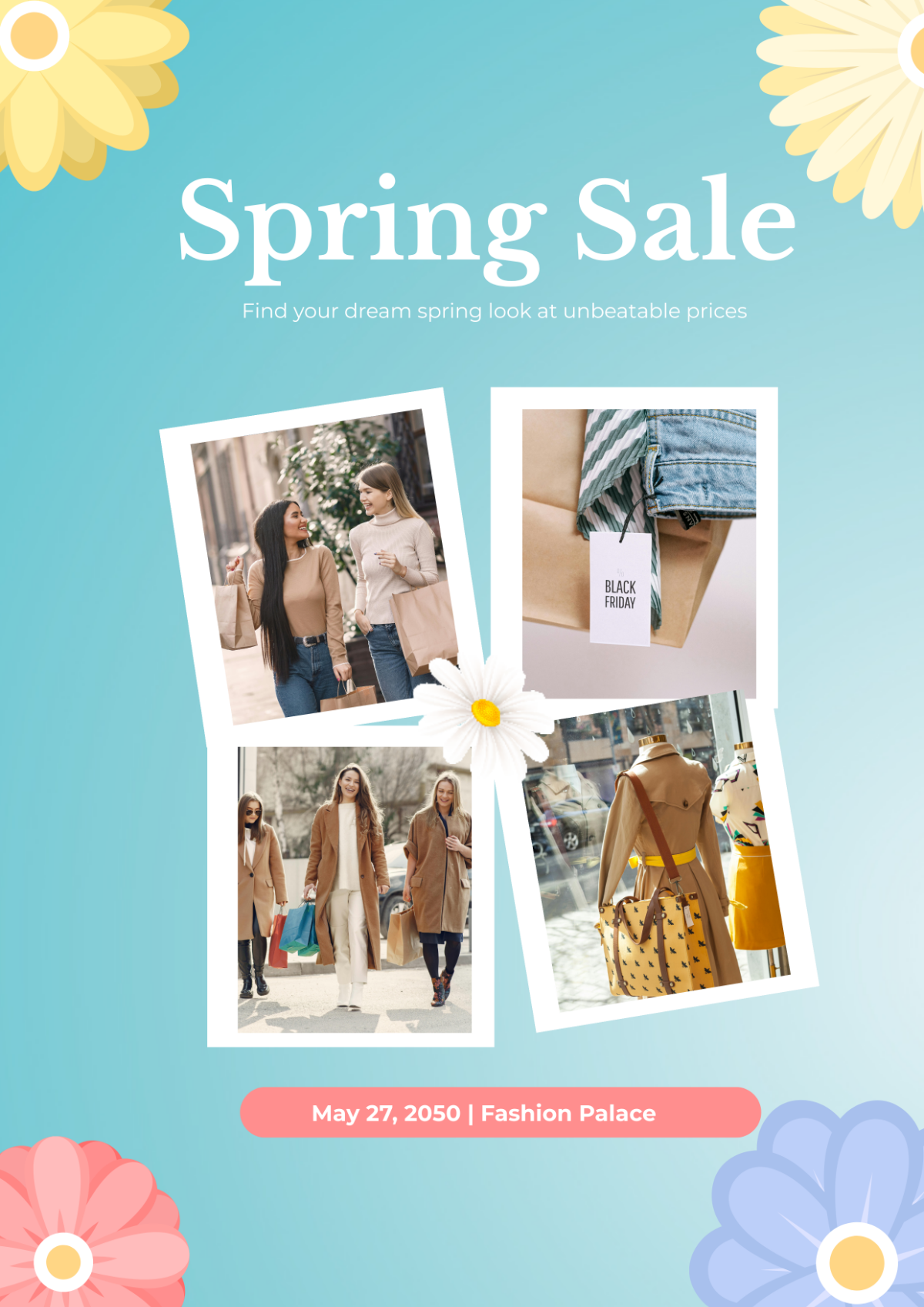 Spring Sale Fashion Photo Collage 