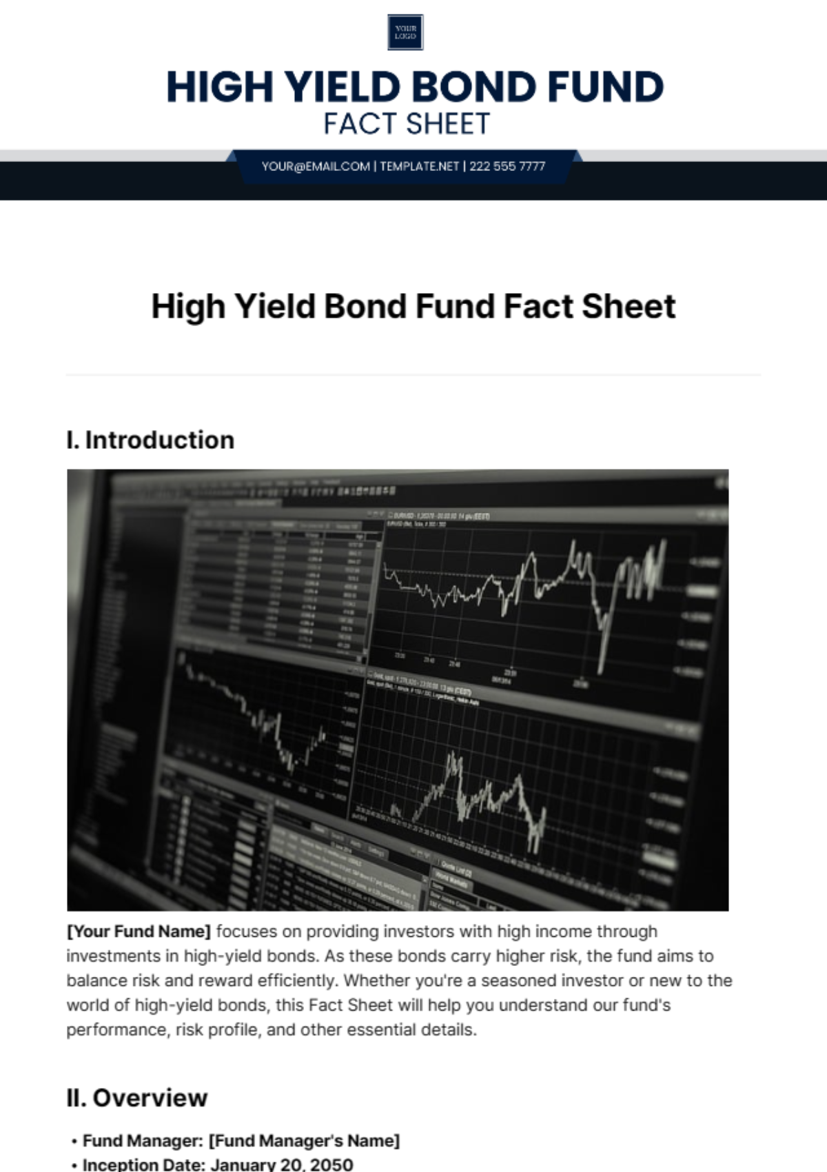 High Yield Bond Fund Fact Sheet Template - Edit Online & Download