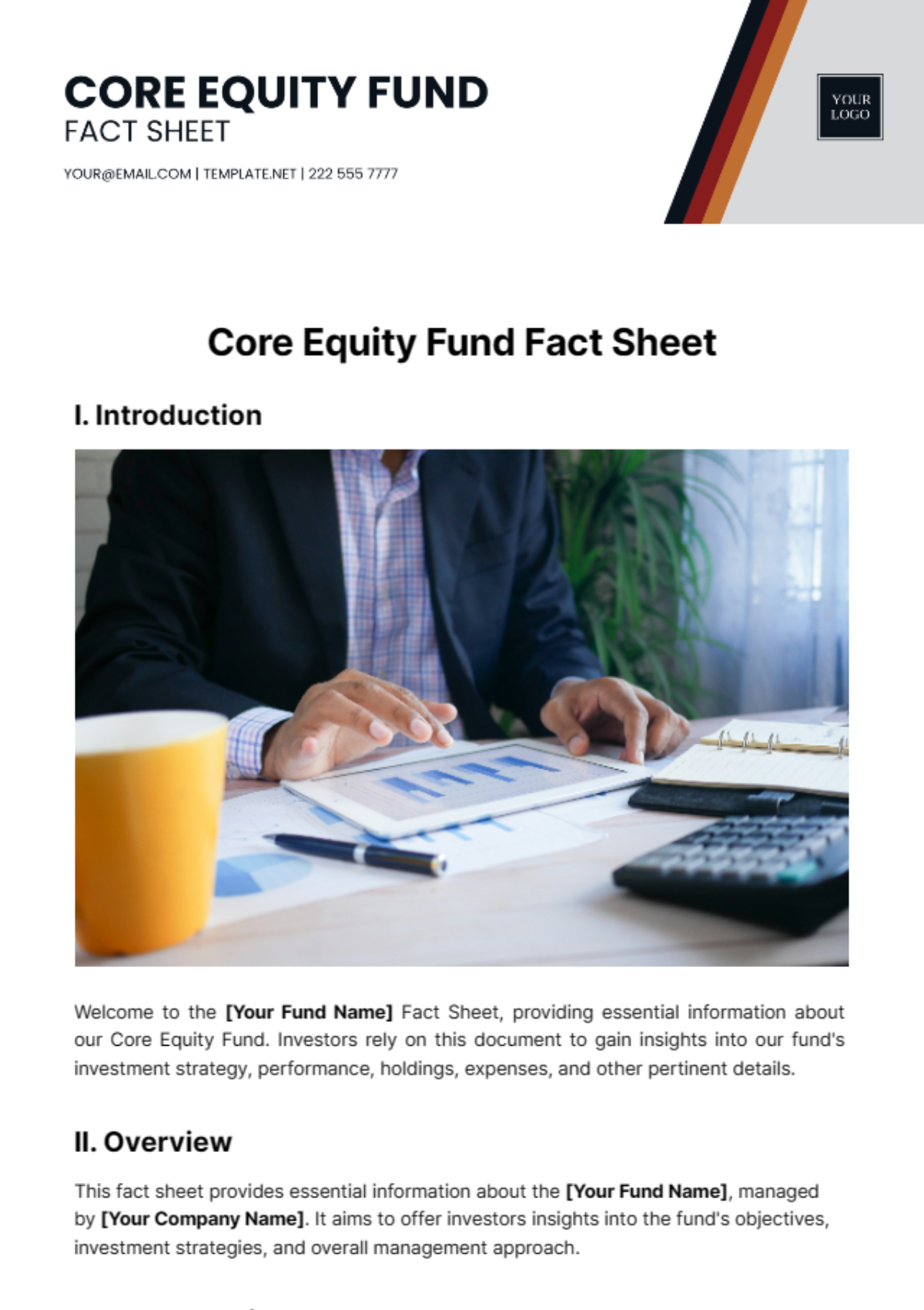 Free Core Equity Fund Fact Sheet Template to Edit Online