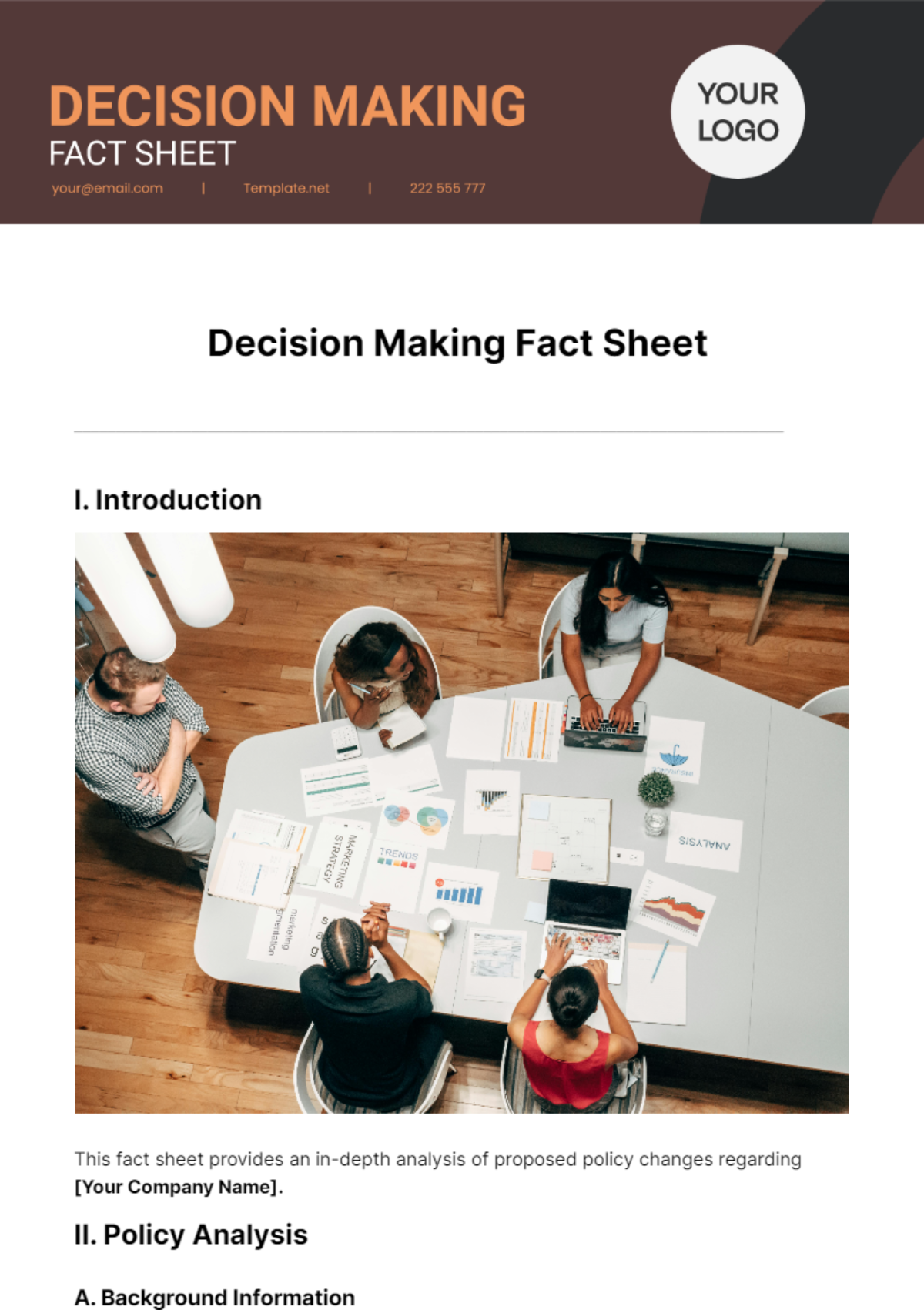 Decision Making Fact Sheet Template - Edit Online & Download