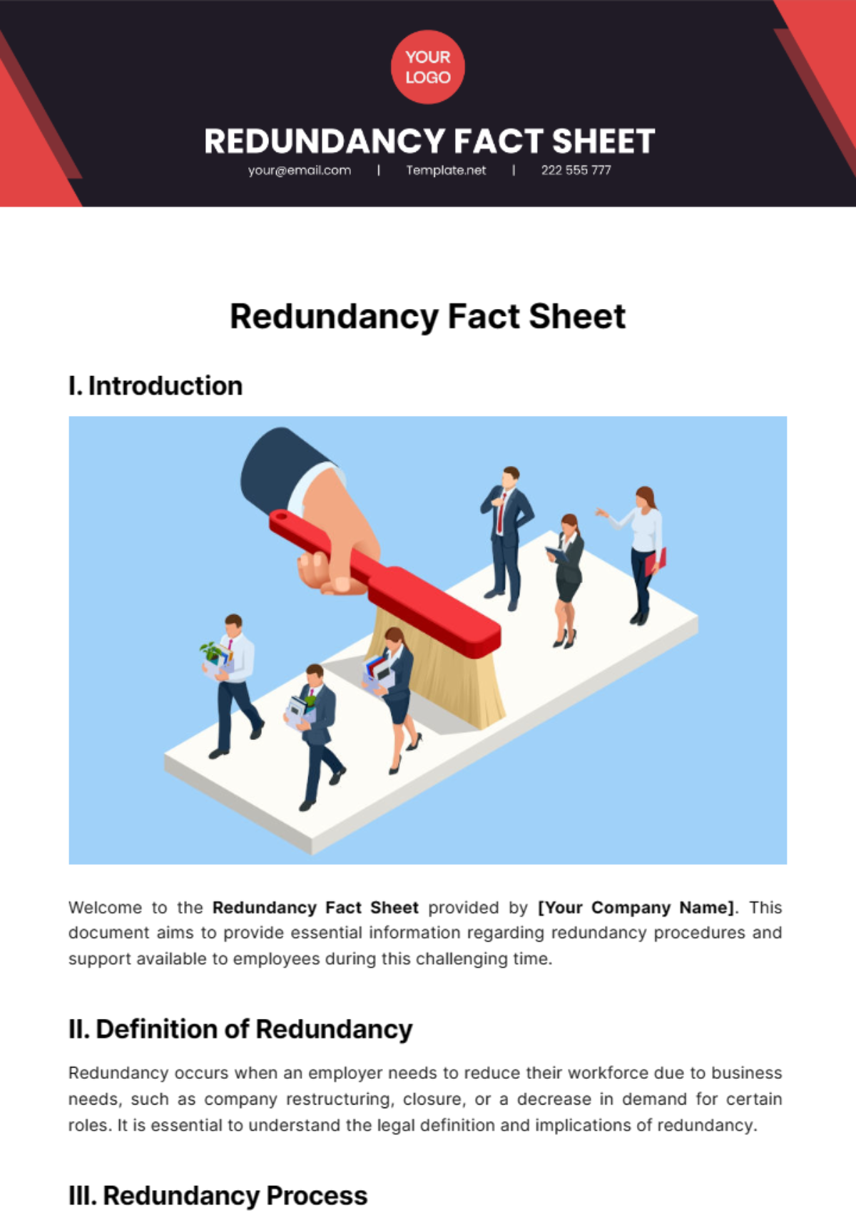 Redundancy Fact Sheet Template - Edit Online & Download