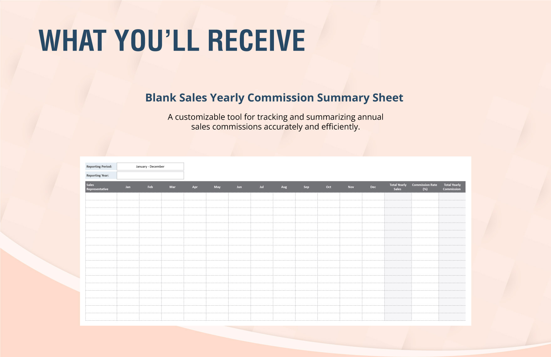 Sales Yearly Commission Summary Template