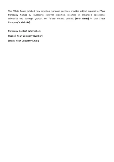 Free Managed Services White Paper Template to Edit Online
