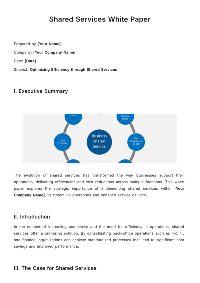 Free Shared Services White Paper Template to Edit Online