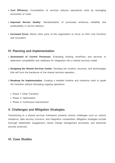 Free Shared Services White Paper Template to Edit Online