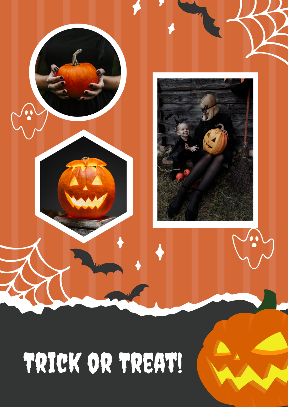 Halloween Pumpkins Photo Collage Template