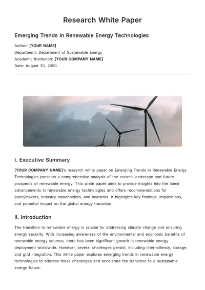 Free Research White Paper Template to Edit Online