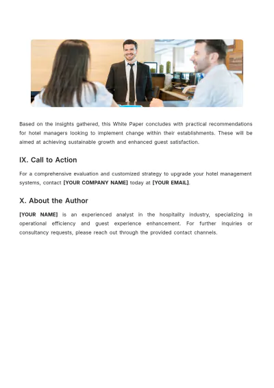 Free Hotel Management White Paper Template to Edit Online