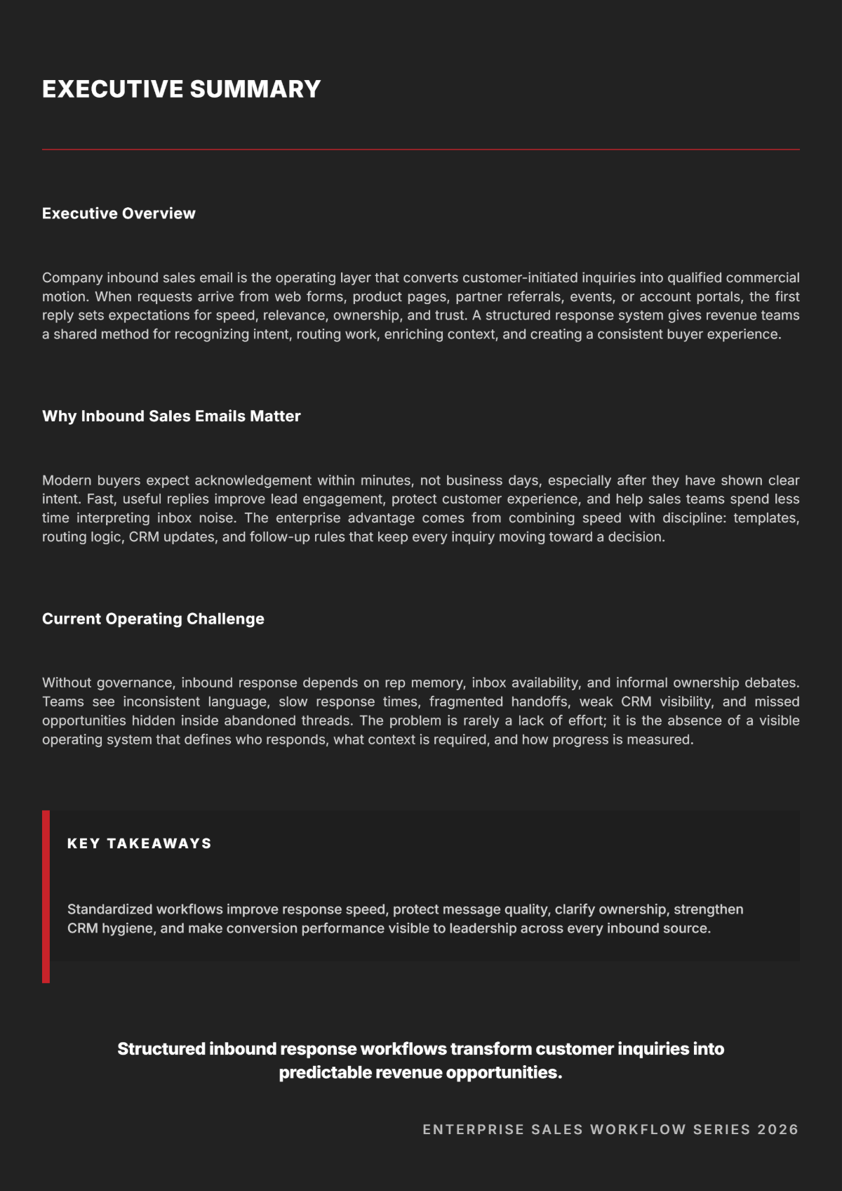 Free Company Inbound Sales Email White Paper Template to Edit Online