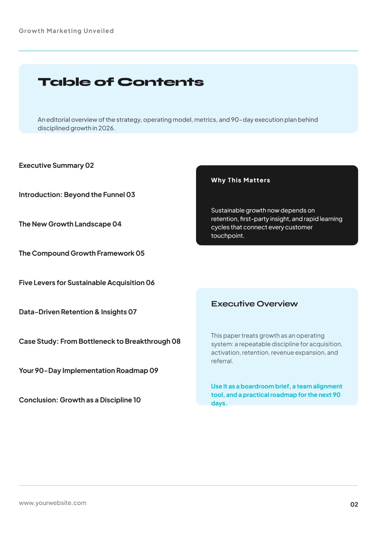Free Growth Marketing White Paper Template to Edit Online