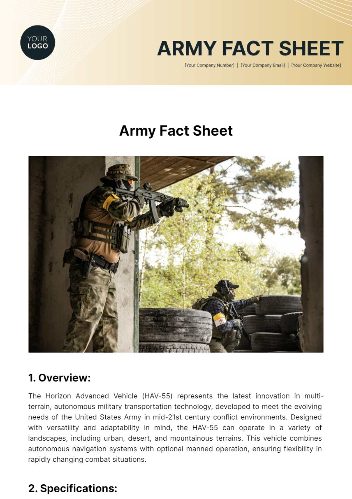 Army Fact Sheet Template