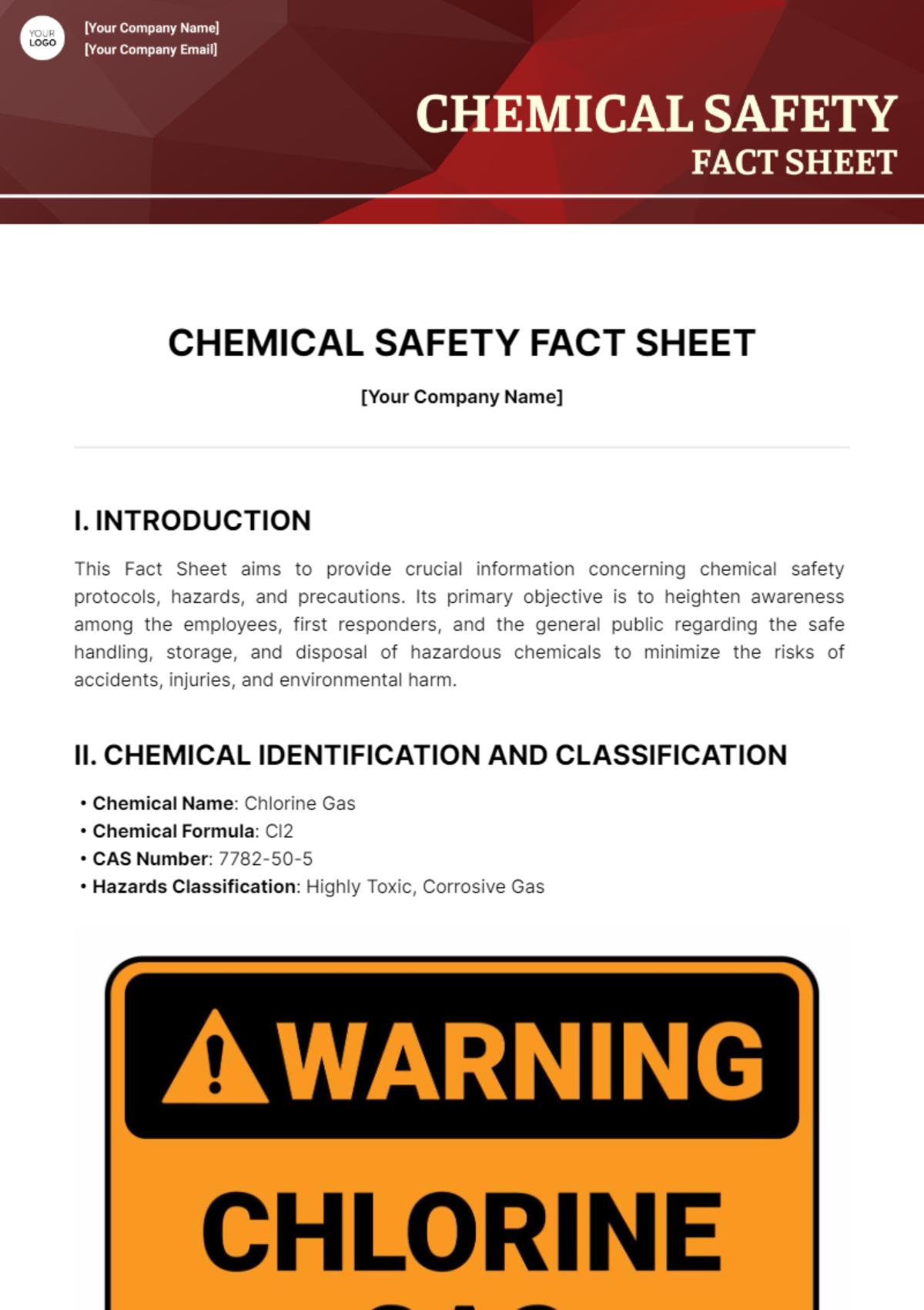 Chemical Safety Fact Sheet Template
