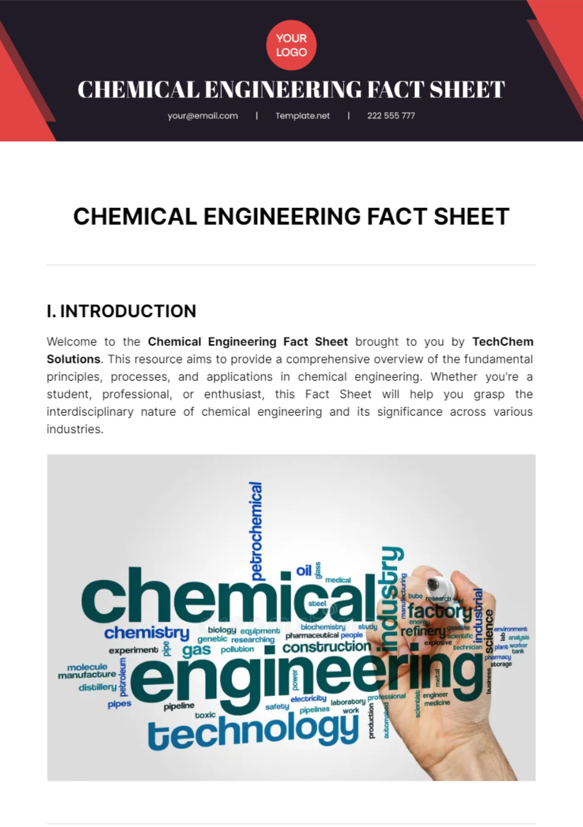 Free Chemical Engineering Fact Sheet Template