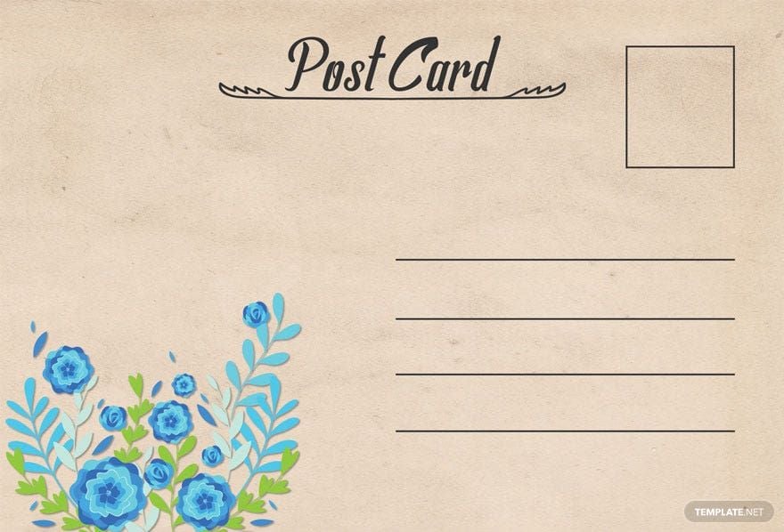 Simple Floral Postcard Template