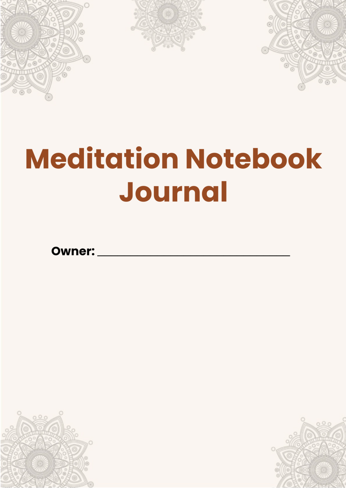 Meditation Notebook Journals