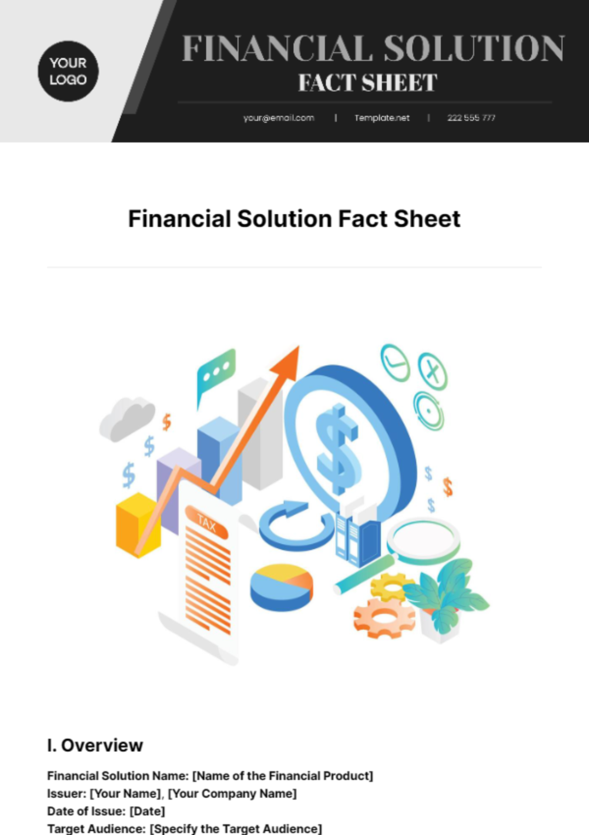 Financial Solution Fact Sheet Template