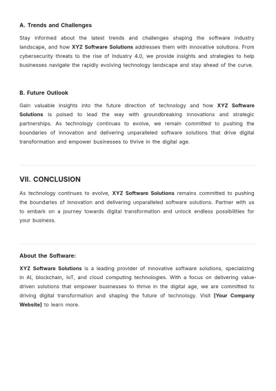 Free Software Company White Paper Template to Edit Online