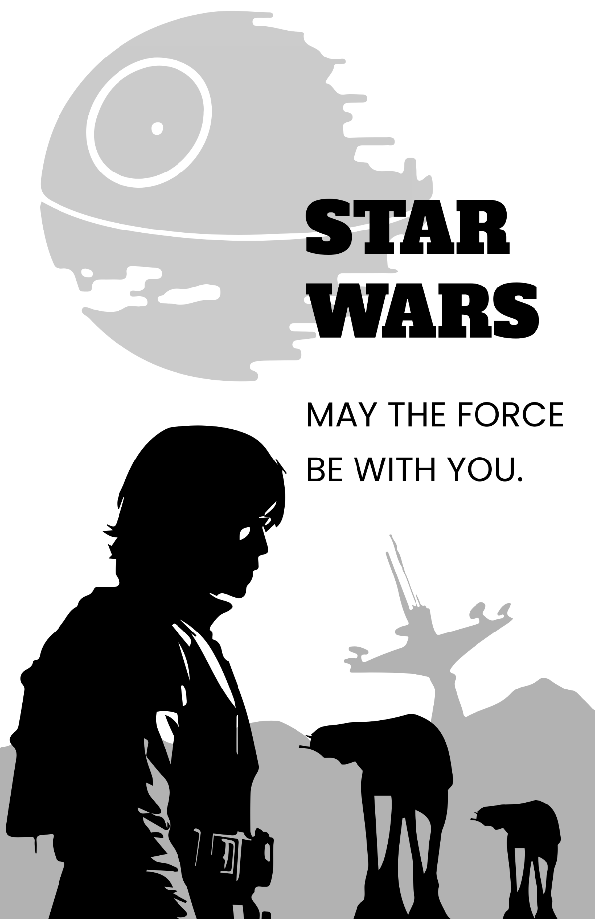 Free Star Wars Black and white Poster Template