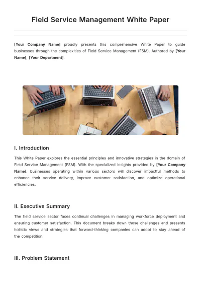 Free Field Service Management White Paper Template to Edit Online