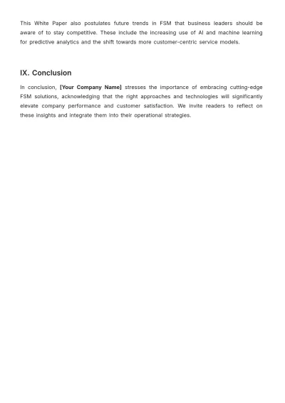 Free Field Service Management White Paper Template to Edit Online