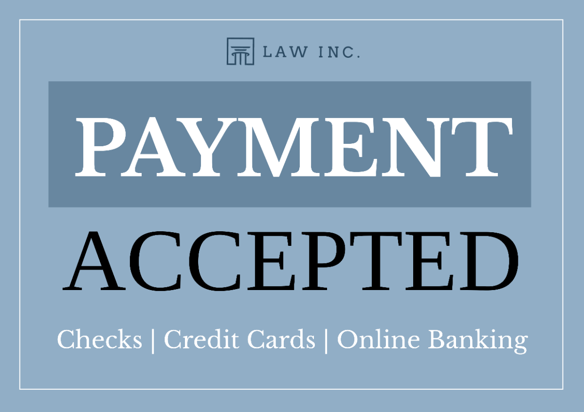 Law Firm Payment Signage Template