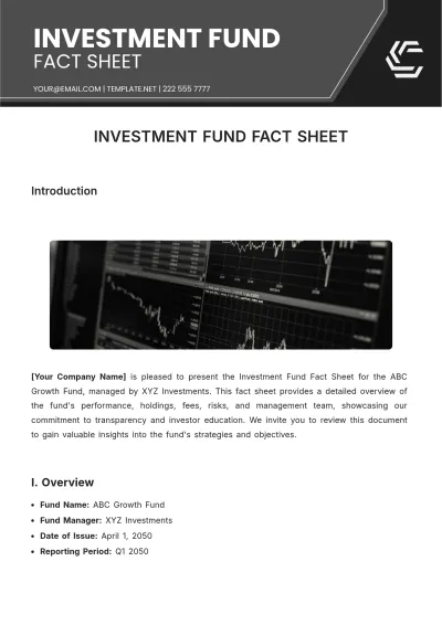 Free Investment Fund Fact Sheet Template to Edit Online