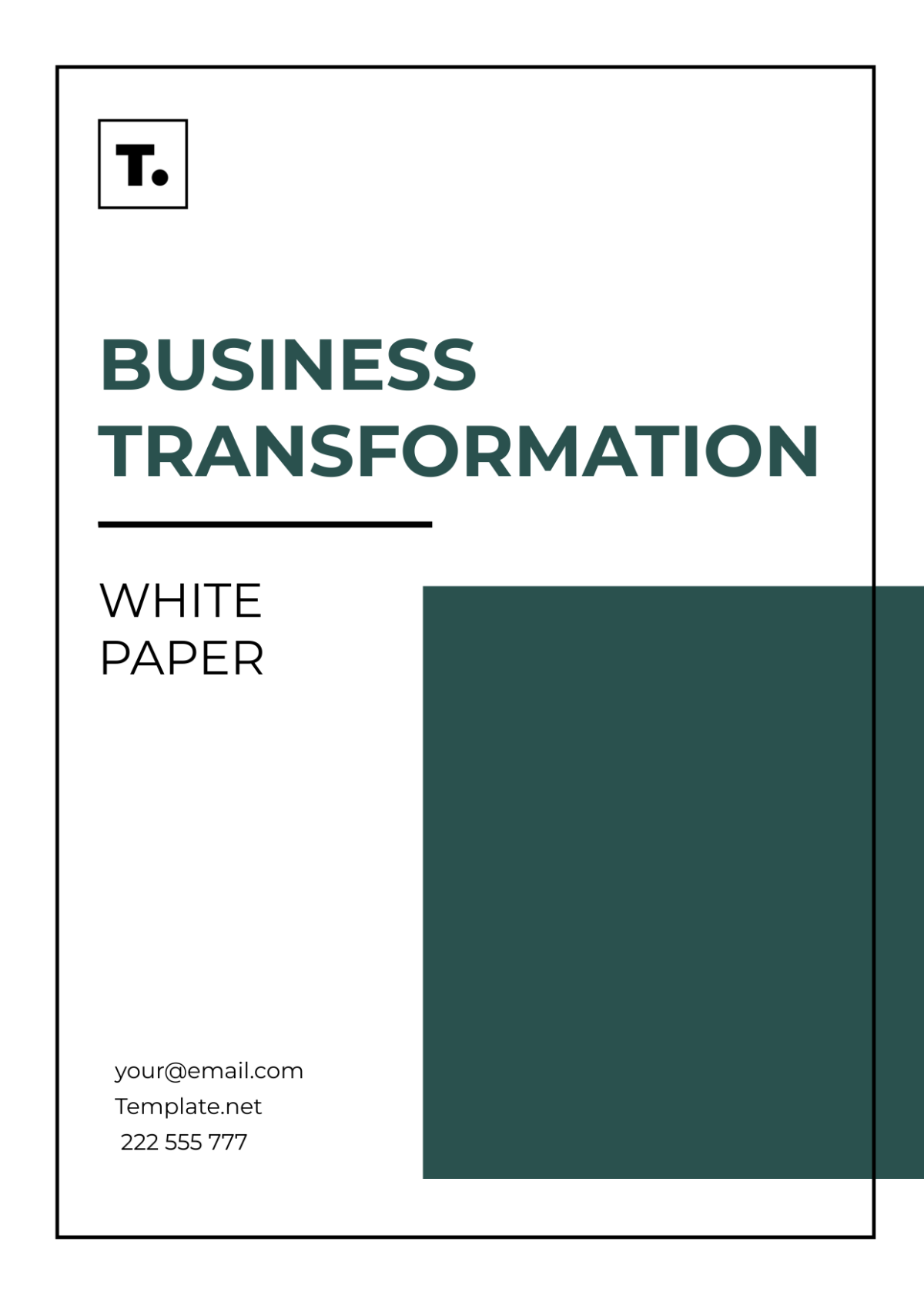 Business Transformation White Paper Template - Edit Online & Download