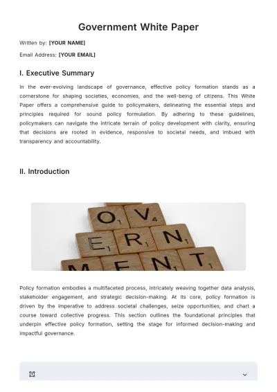 Free Government White Paper Template to Edit Online