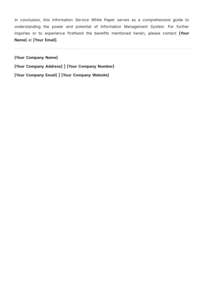 Free Information Service White Paper Template to Edit Online