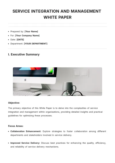 Free Service Integration And Management White Paper Template to Edit Online
