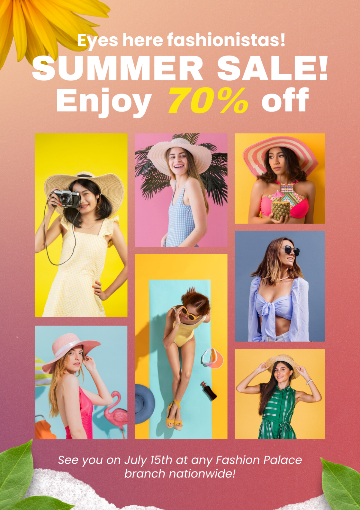 Summer Sale Photo Collage Template