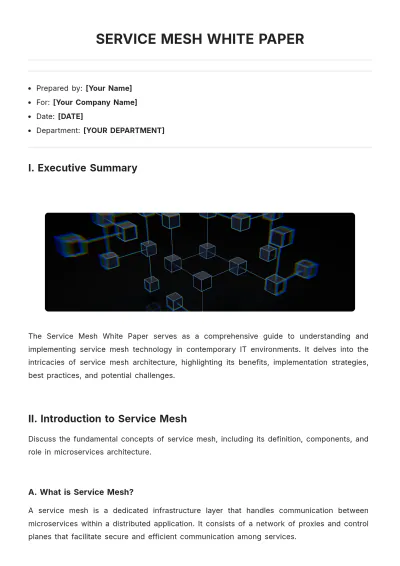 Free Service Mesh White Paper Template to Edit Online