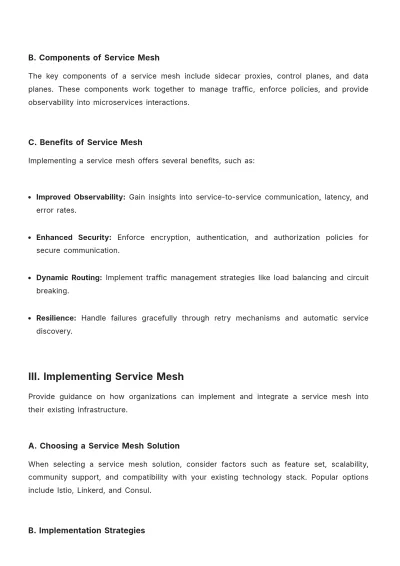 Free Service Mesh White Paper Template to Edit Online