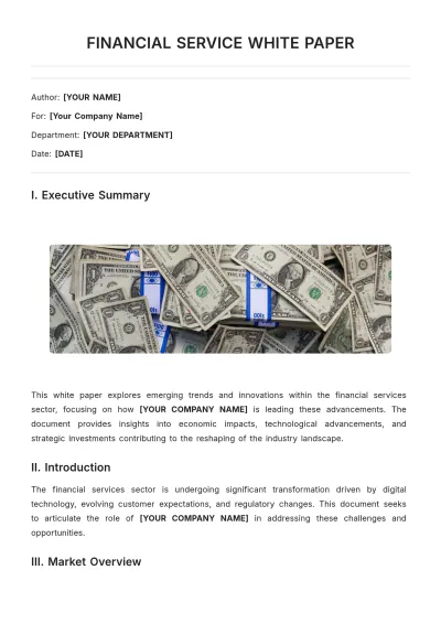 Free Financial Service White Paper Template to Edit Online