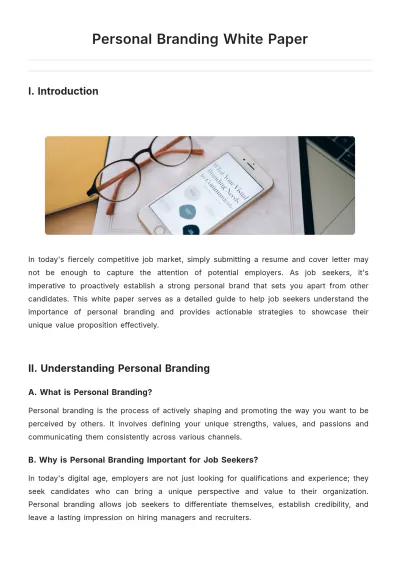 Free Personal Branding White Paper Template to Edit Online