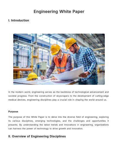 Free Engineering White Paper Template to Edit Online