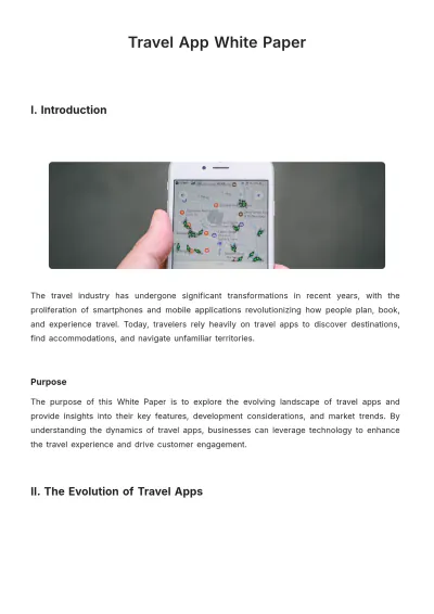 Free Travel App White Paper Template to Edit Online